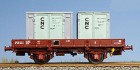 30265 LS Models Flat car type Klmm with 2 small containers CNC